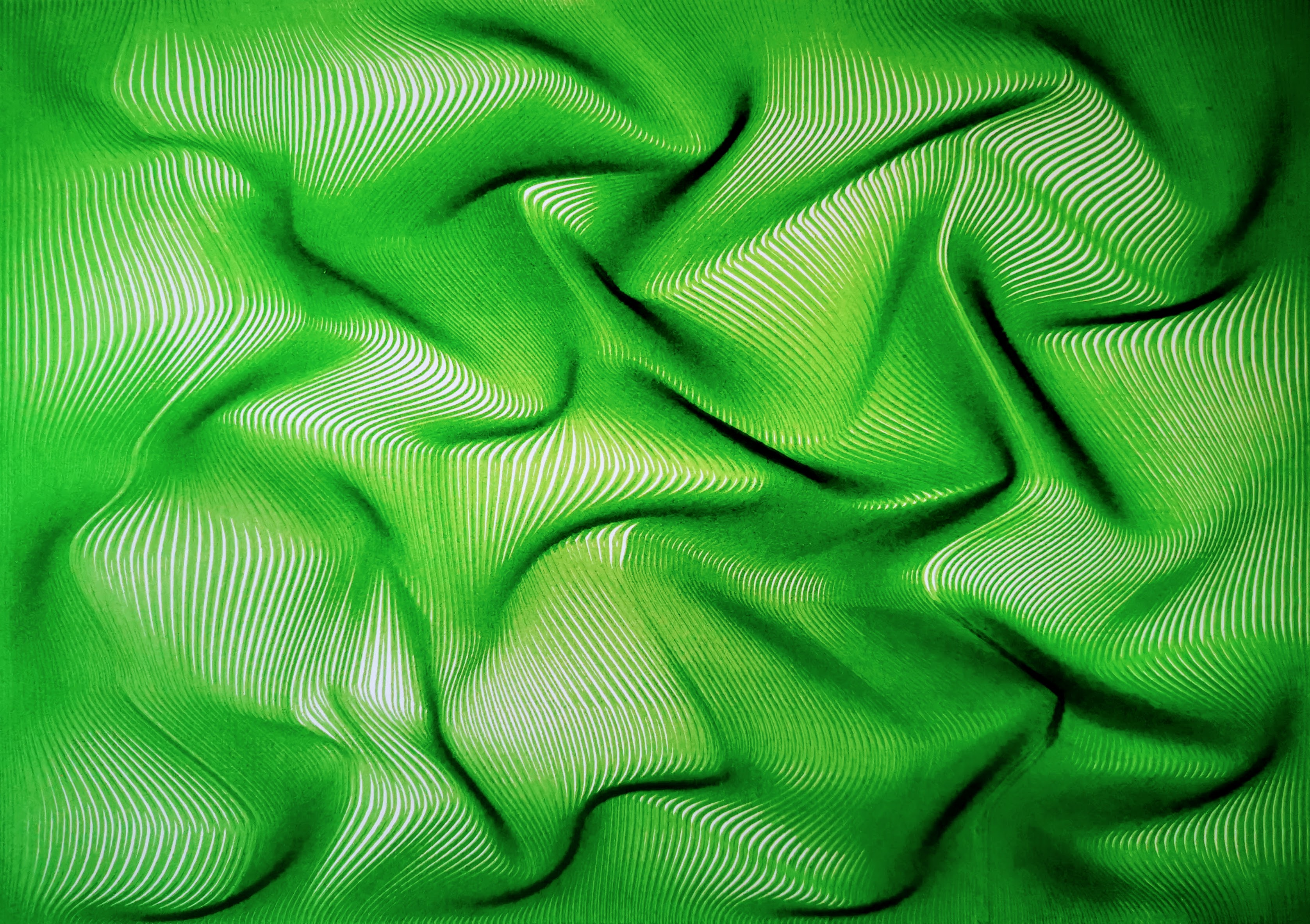 Green soft warped tissus